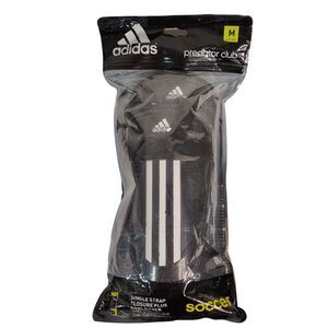 New ADIDAS Adult Medium Black Soccer Shin Guards PREDATOR CLUB Single Strap